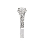 Romance - Split Shank Floral Halo Diamond Setting