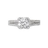 Romance - Split Shank Floral Halo Diamond Setting