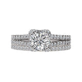 Romance - Split Shank Floral Halo Diamond Setting