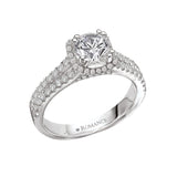 Romance - Split Shank Floral Halo Diamond Setting