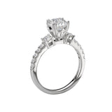 Romance 117265-SK Three-Stone Semi-Mount Diamond Engagement Ring in 14K White Gold