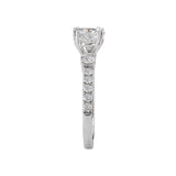 Romance 117265-SK Three-Stone Semi-Mount Diamond Engagement Ring in 14K White Gold