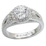 Romance - Three Stone Detailed Daimond Setting With Halo