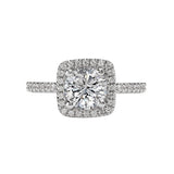 Romance - Simple Cushion Halo Diamond Setting