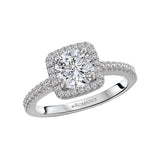 Romance - Simple Cushion Halo Diamond Setting