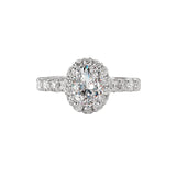 Romance - Simple Oval Halo Diamond Setting