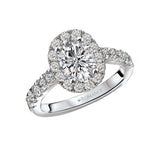 Romance - Simple Oval Halo Diamond Setting