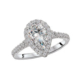 Romance - Pear Halo Diamond Accented Setting