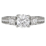 Romance 3 Stone Semi-Mount Diamond Ring