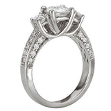 Romance - Three Stone Pave Diamond Setting