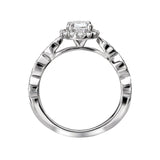 Romance - Oval Halo Diamond And Scalloped Accent Setting