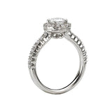 Romance #118002-025S Petite Round Halo Semi-Mount Diamond Engagement Ring in 14K White Gold