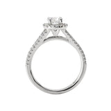 Romance 118115-033S Round Halo Diamond Semi-Mount Ring in 14K White Gold