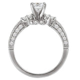 Romance 118162-040C Classic Diamond Semi-Mount Engagement Ring in 14K White Gold