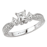 Romance 118162-040C Classic Diamond Semi-Mount Engagement Ring in 14K White Gold