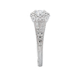 Romance - Vintage Inspired Detailed Halo Split Shank Setting