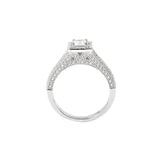 Romance #118183-030S Split Shank Halo Semi-Mount Diamond Engagement Ring in 14K White Gold