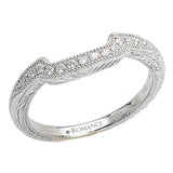 Romance 118186-W Split Shank Halo Semi-Mount Diamond Ring in 14K White Gold