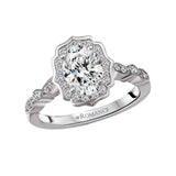 Romance - Vintage Inspired Scalloped Halo Diamond Setting