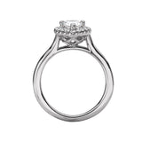 Romance - Solitare Pear Halo Diamond Setting