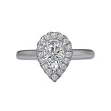 Romance - Solitare Pear Halo Diamond Setting