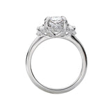 Romance #119201-RD150K Trellis Three-Stone Semi-Mount Diamond Engagement Ring in 14K White Gold