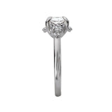 Romance #119201-RD150K Trellis Three-Stone Semi-Mount Diamond Engagement Ring in 14K White Gold