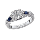 Romance - Floral Inspired Sapphire And Diamonds Setting