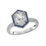 Romance Halo Semi Mount Diamond and Gemstone Ring