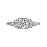 Romance - Accented Simple Solitare Floral Setting