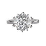 Romance - Elegant Baghuette And Round Halo Setting