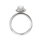 Romance 119272-CO100K Cushion Halo Semi-Mount Engagement Ring in 14K White Gold