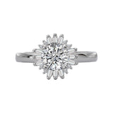 Romance - Elegant Baghuette Diamond Halo Setting