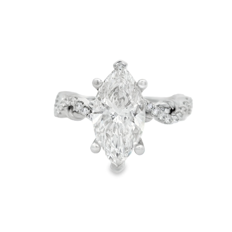 1.94CT Marquise Diamond Twist Engagement Ring - Lab Grown