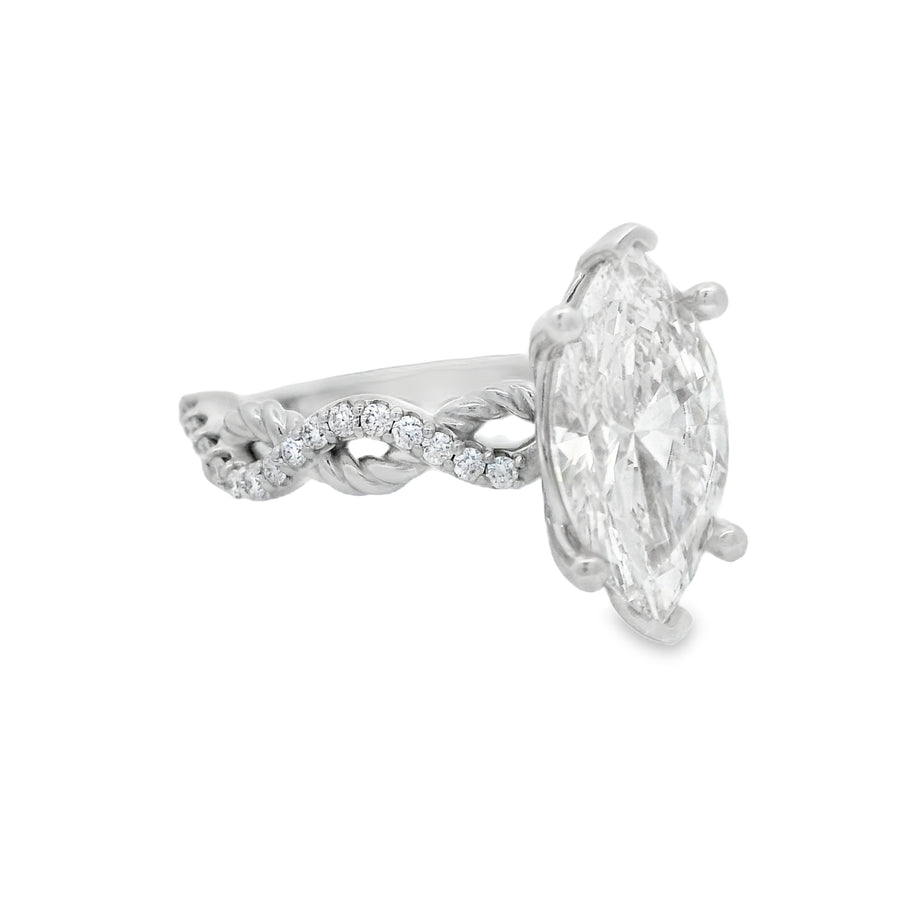 1.94CT Marquise Diamond Twist Engagement Ring - Lab Grown