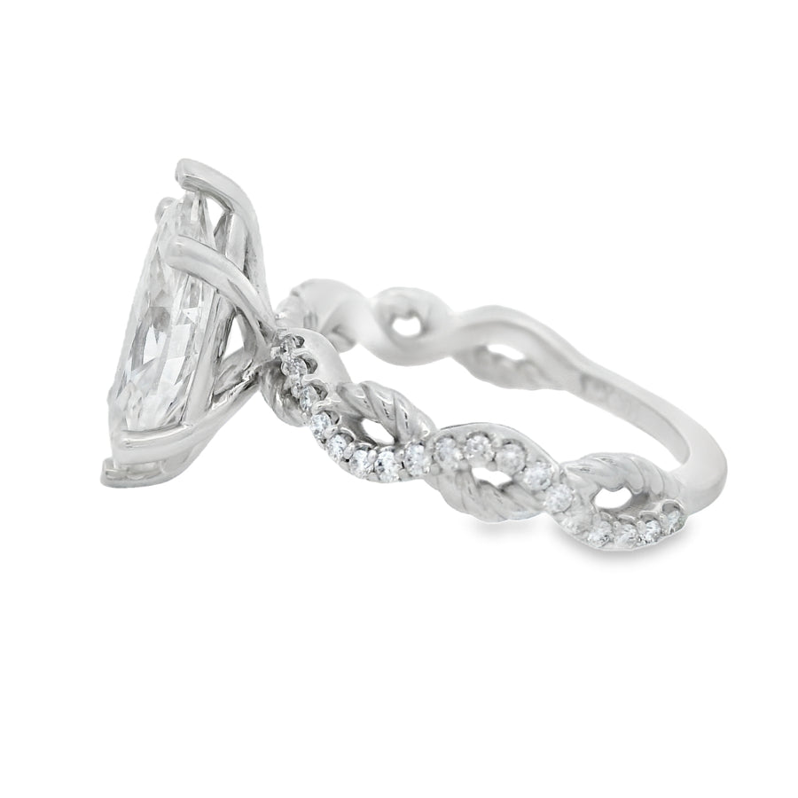 1.94CT Marquise Diamond Twist Engagement Ring - Lab Grown