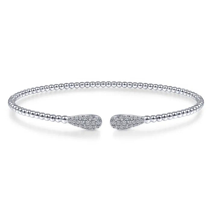 Gabriel & Co. BG4230-6W45JJ – 14K White Gold Bujukan Diamond Teardrop Bangle Bracelet