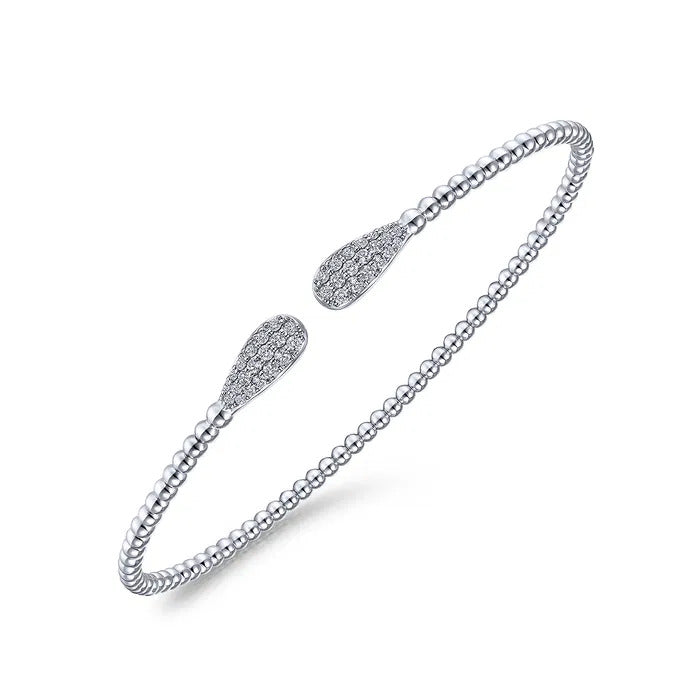 Gabriel & Co. BG4230-6W45JJ – 14K White Gold Bujukan Diamond Teardrop Bangle Bracelet