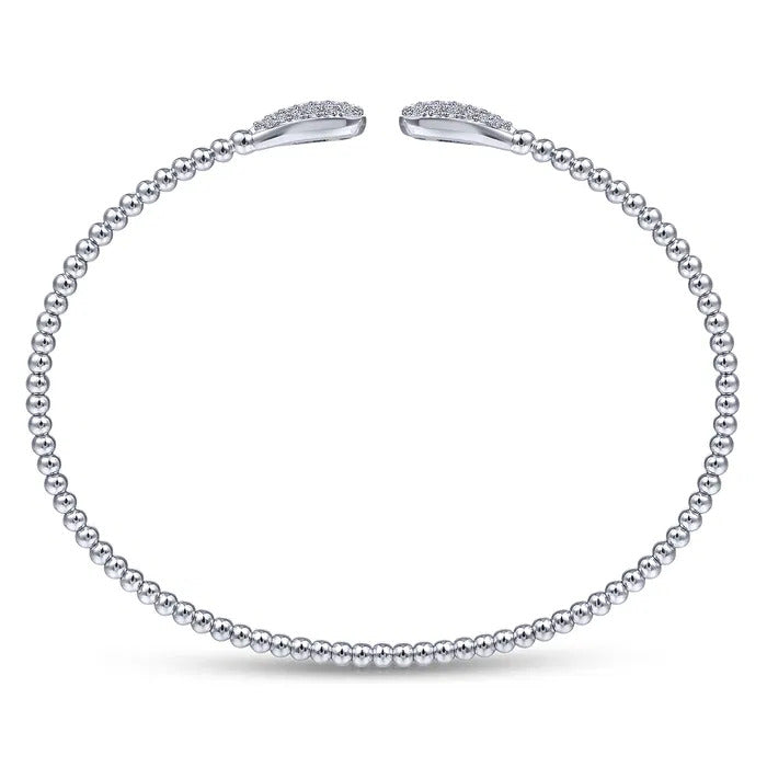 Gabriel & Co. BG4230-6W45JJ – 14K White Gold Bujukan Diamond Teardrop Bangle Bracelet
