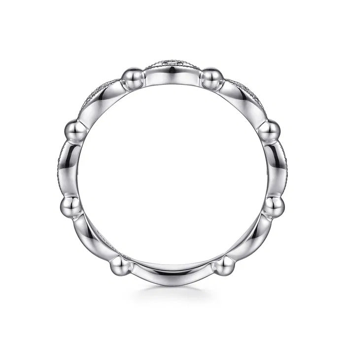 Gabriel & Co. 14K White Gold Bujukan Marquise Station Diamond Stackable Ring – LR52157W45JJ