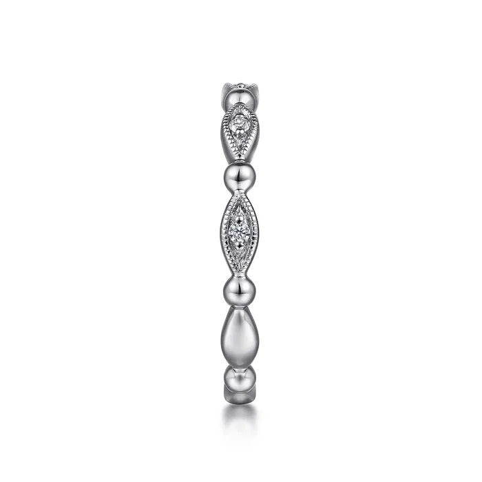 Gabriel & Co. 14K White Gold Bujukan Marquise Station Diamond Stackable Ring – LR52157W45JJ