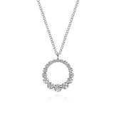 Gabriel & Co. NK6214W45JJ – 14K White Gold Diamond Circle Pendant Necklace (0.25 ct)