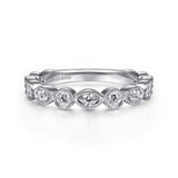 Gabriel & Co. LR51750W45JJ – 14K White Gold Diamond Stackable Ring