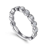 Gabriel & Co. LR51750W45JJ – 14K White Gold Diamond Stackable Ring