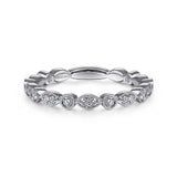 Gabriel & Co. 14K White Gold Marquise and Round Station Diamond Stackable Ring – LR5701W45JJ