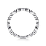 Gabriel & Co. 14K White Gold Marquise and Round Station Diamond Stackable Ring – LR5701W45JJ