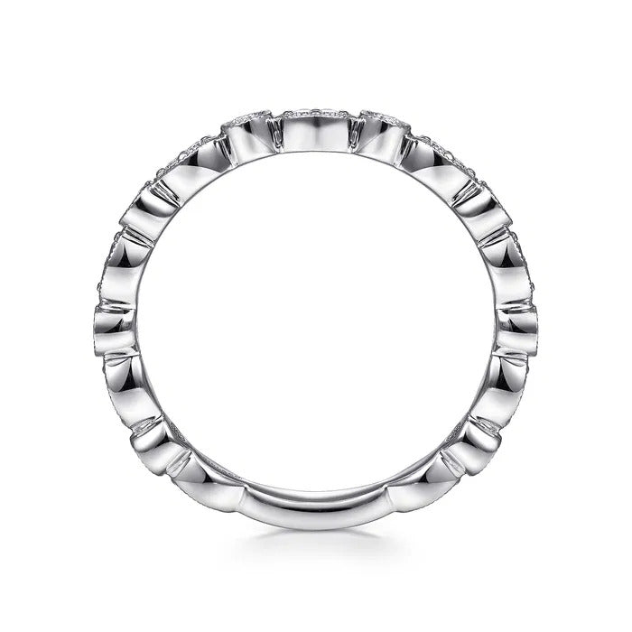 Gabriel & Co. 14K White Gold Marquise and Round Station Diamond Stackable Ring – LR5701W45JJ