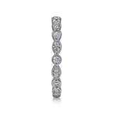 Gabriel & Co. 14K White Gold Marquise and Round Station Diamond Stackable Ring – LR5701W45JJ