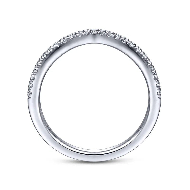 Gabriel & Co. WB14411R8W44JJ – 14K White Gold Matching Diamond Wedding Band (0.16 ct)