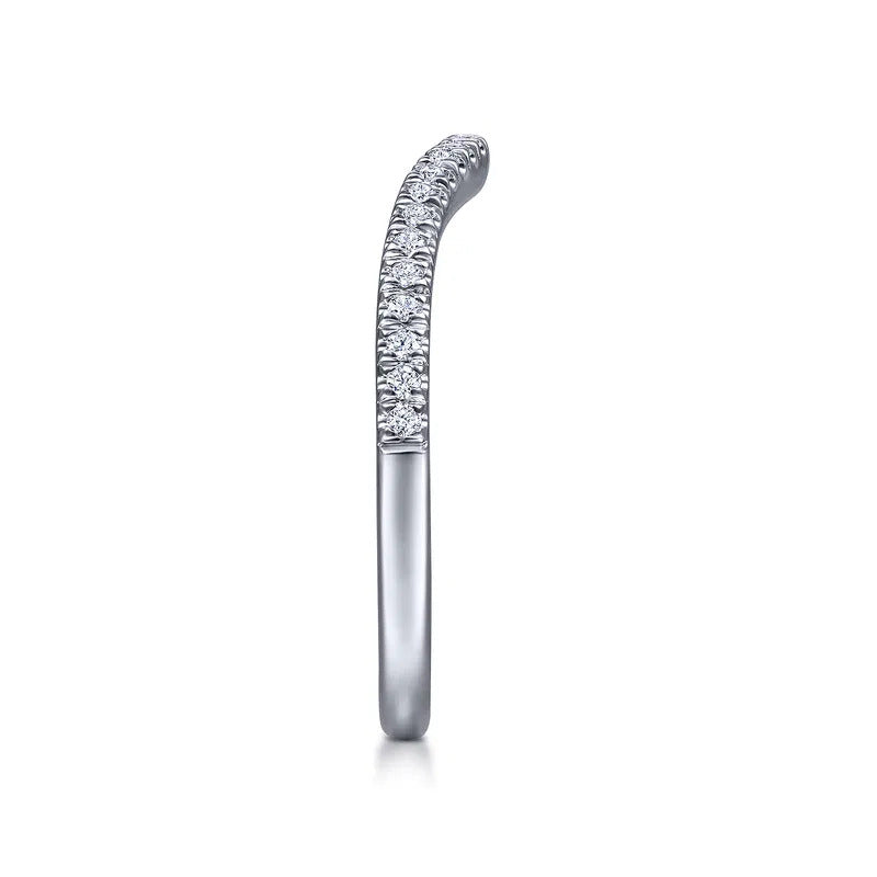 Gabriel & Co. WB14411R8W44JJ – 14K White Gold Matching Diamond Wedding Band (0.16 ct)